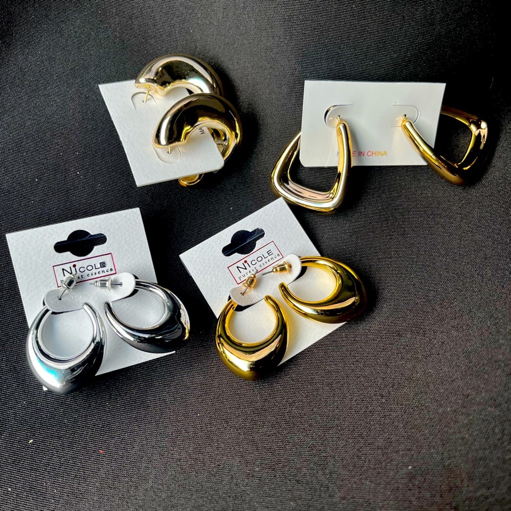 EARRING LOT..3 gold 1 silver